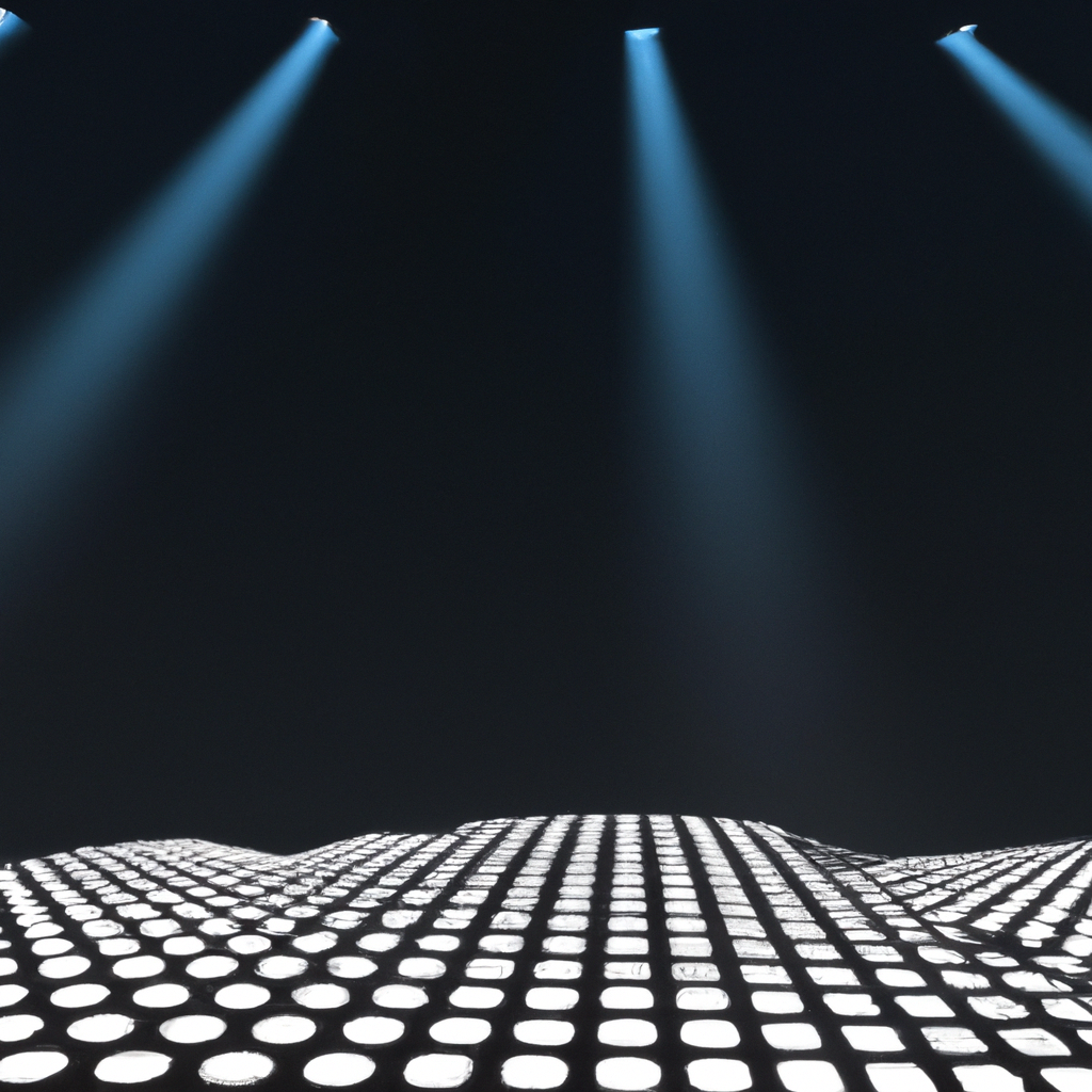 Абстрактный технологичный фон с неоновыми градиентами и глубиной резкости